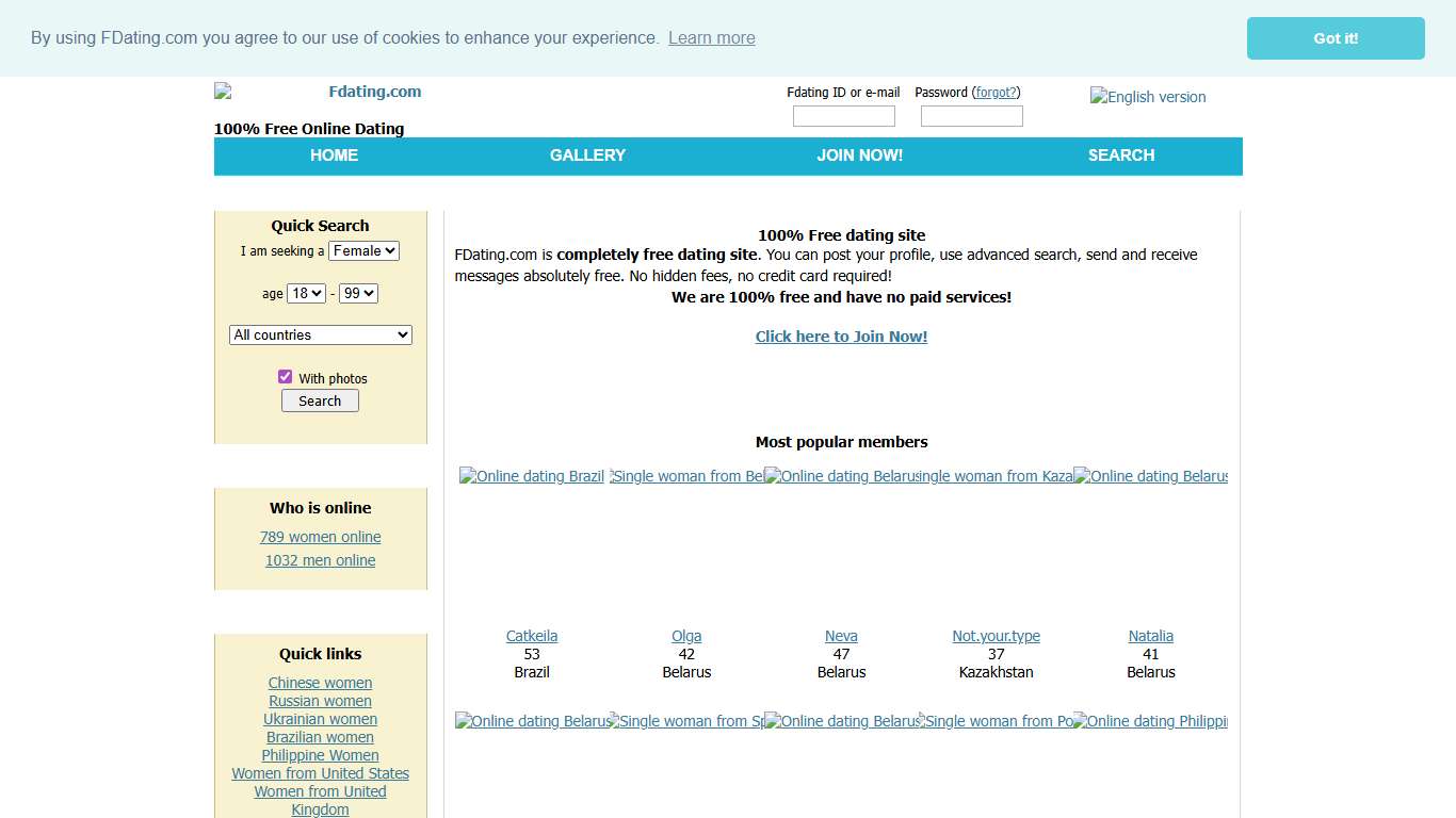 100% free dating site Fdating.com.