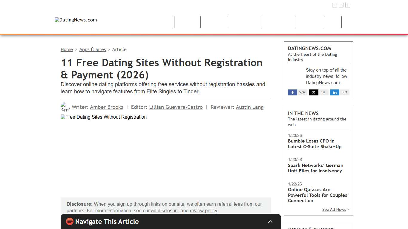 11 Free Dating Sites Without Registration & Payment (2026)